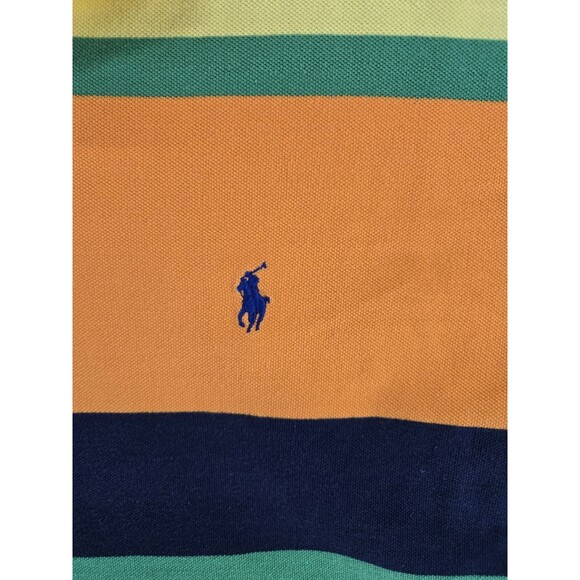 Polo Ralph Lauren Polo Shirt Mens Medium Striped Short Sleeve Classic Fit Rugby - Picture 2 of 7